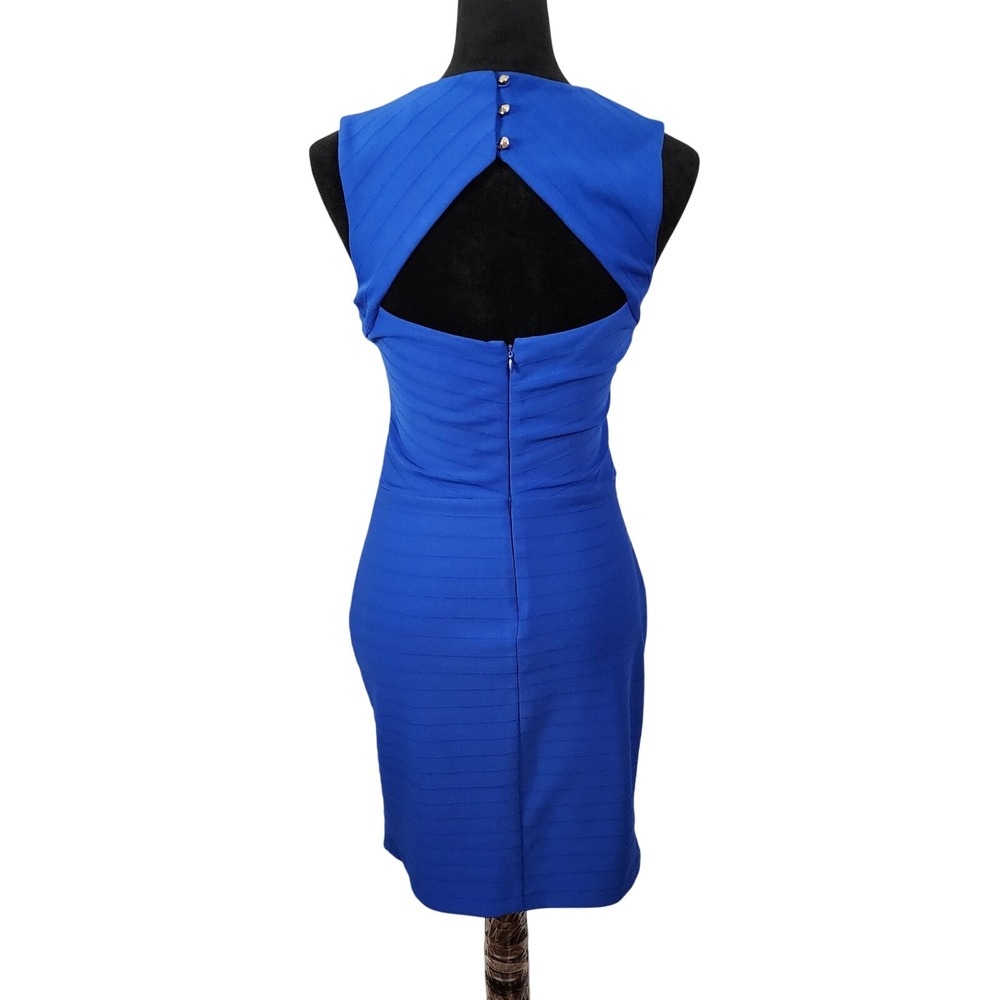 GUESS Size 6 Sexy‎ Cobalt Blue Queen Anne Open Back Bandage Bodycon Sheath Dress